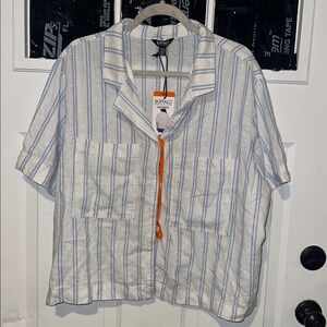 Buffalo David Bitton Light Blue and White Shirt